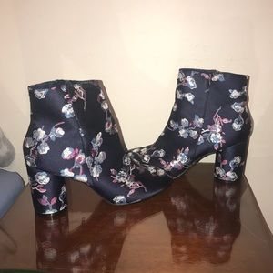 Urban Outfitters Silk Embroidered Booties